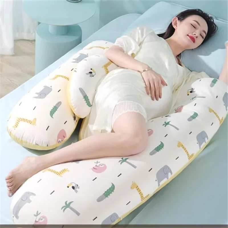 Bantal tidur sisi wanita hamil multifungsi bantal khusus kehamilan bantal hamil empat musim bantal hamil katun Universal