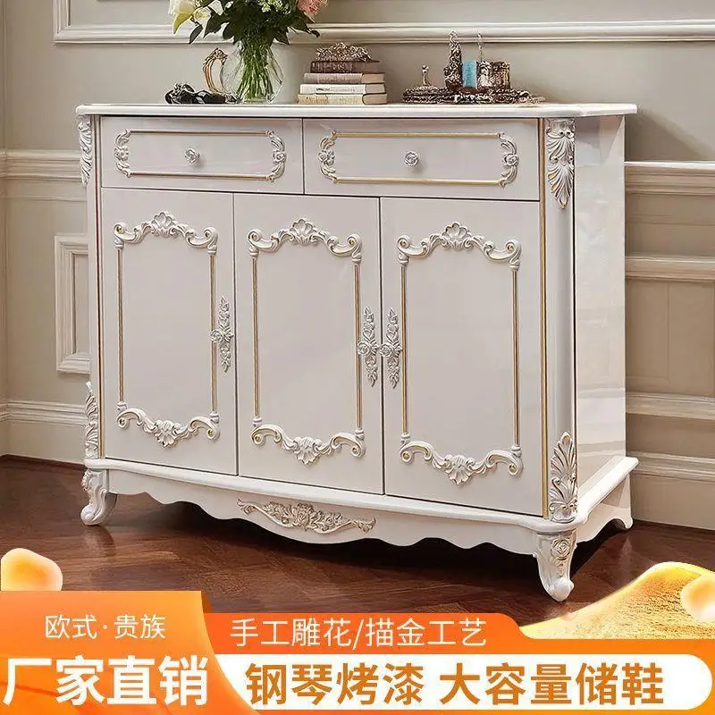 2026 models with drawer porch shoe cabinet luxury French shoecabinet European three-door shoeEuropean shoecabint entry door