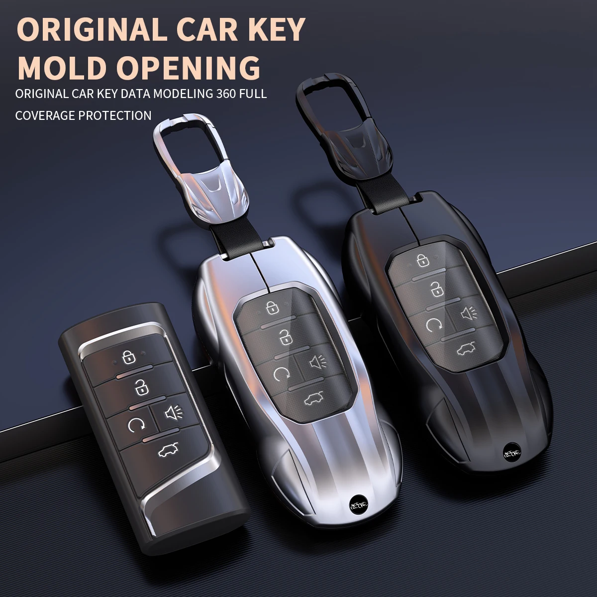 Zinc Alloy Sports Car Shape Car Key Cover For GAC Trumpchi GS8 GS7 GS4 M8 M6 Empow E8 E9 Key Fob Protective Case With Keychain