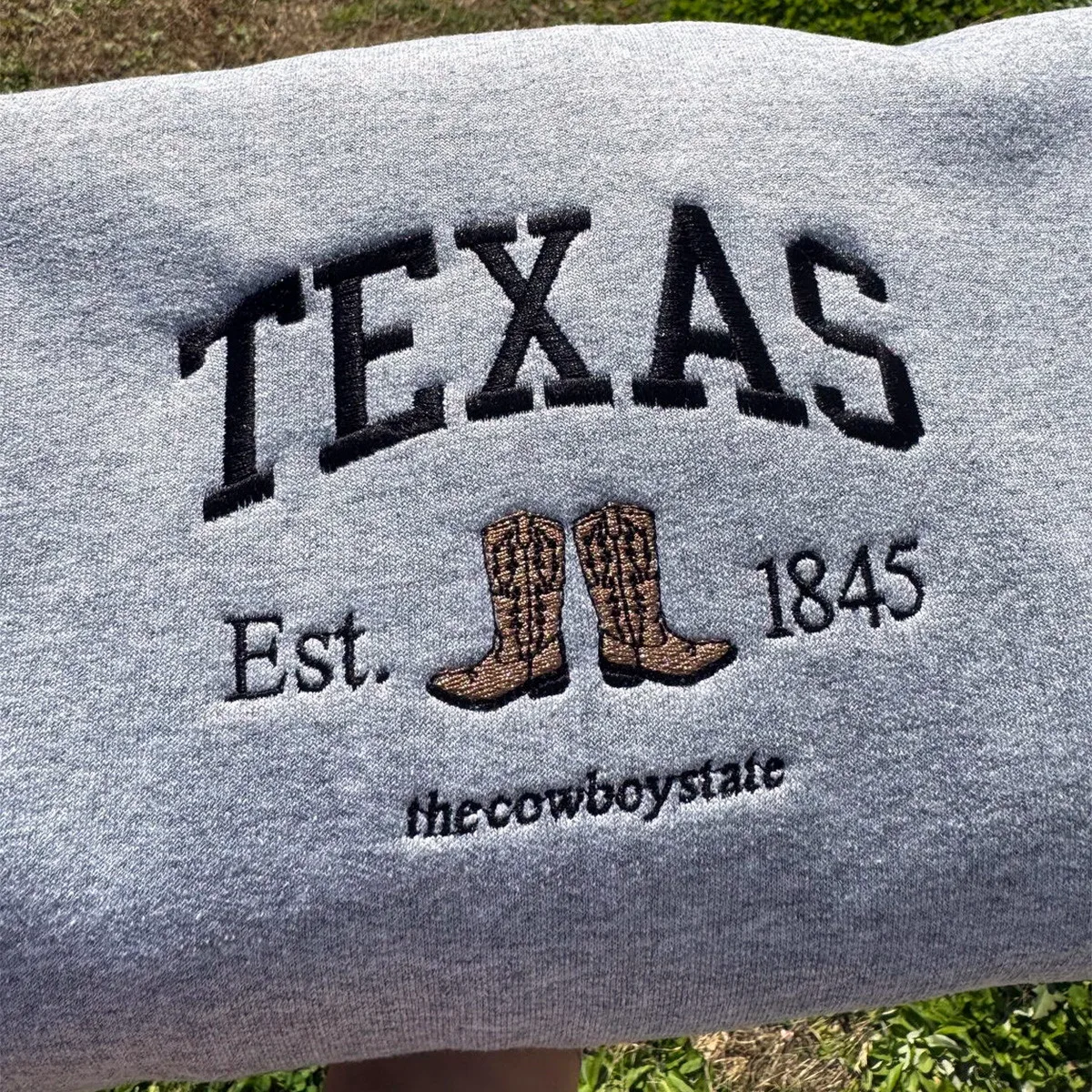 The Cowboy State Embroidered Western Crewneck Sweatshirts Women Autumn Thick Fleece Pullover Vintage Style Texas Graphic Jumpers