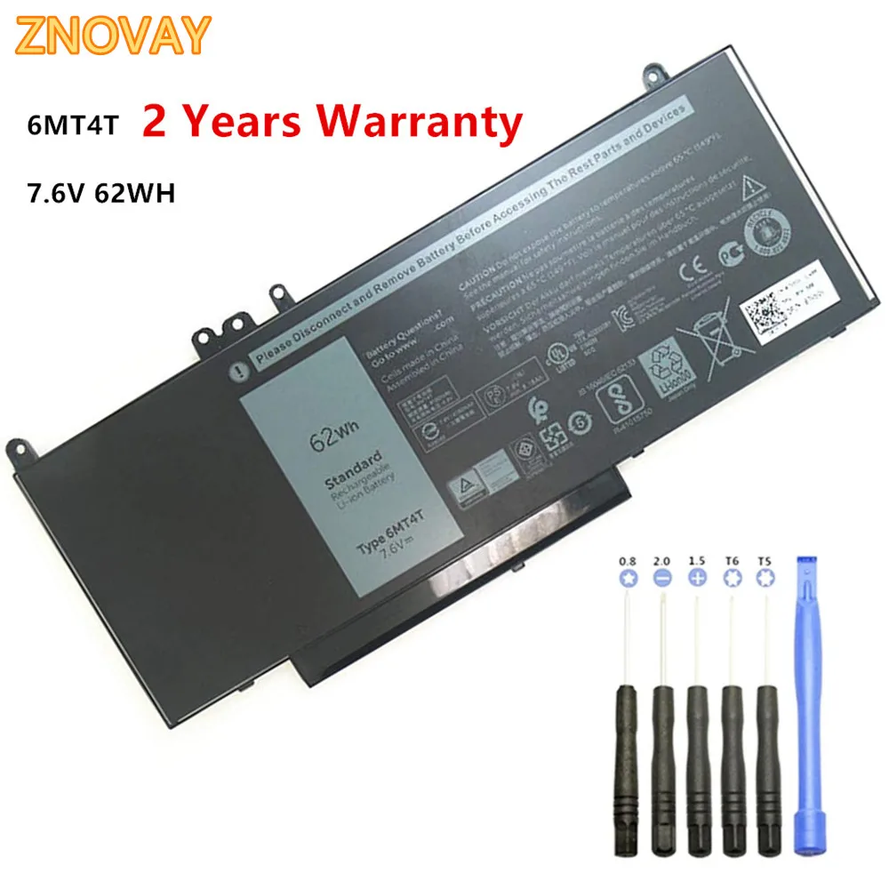 

ZNOVAY 7.6V 62WH 6MT4T Laptop Battery for DELL Latitude E5470 E5570 M3510 15.6" Sereis 7V69Y TXF9M 79VRK 07V69Y