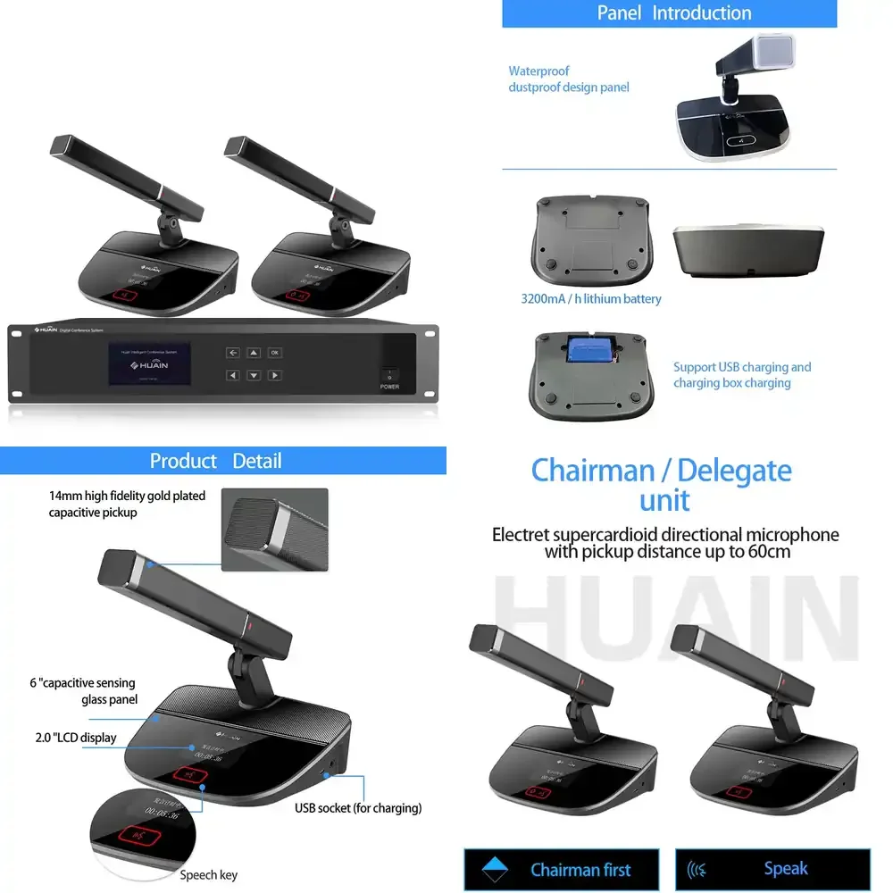 

Digital Desktop Wireless Mic Audio Conference System Microphone for Video Conferencing