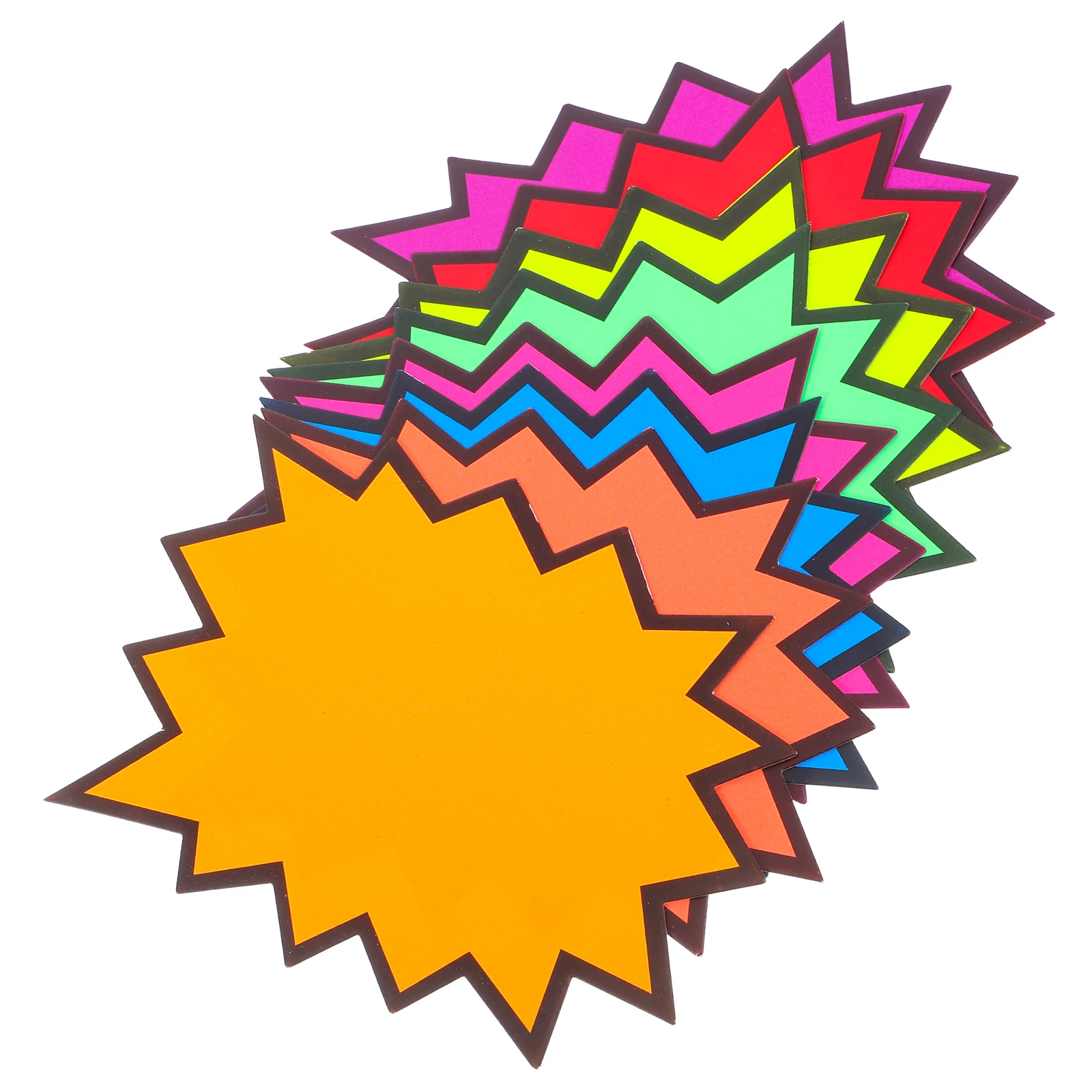 Etichette dei prezzi da 80 pezzi Carte vuote con design a scoppio fluorescente accattivante per etichette per cartelli di vendita per esposizioni commerciali al dettaglio Etichette per vendita al dettaglio vuote