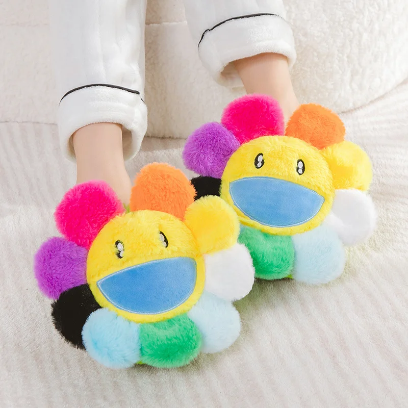 Pantoufles en peluche multicolores automatiques, taille libre, pour la maison et le bureau, must d'hiver