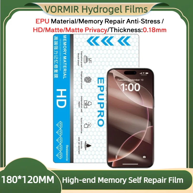 

VORMIR High-end EPU Memory Repair Anti-stress Film HD Matte Privacy Flexible Hydrogel Film Straight and Curved Screen Protector