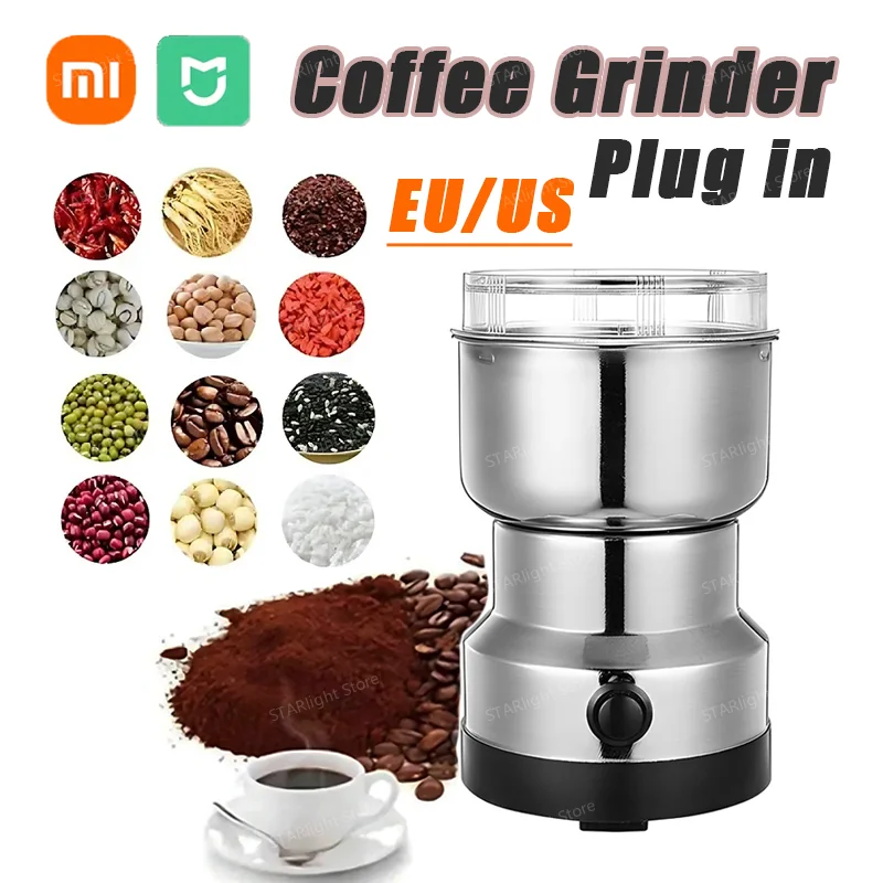 Xiaomi Coffee Grinder Spice Pepper Grinder Grain Grinder 4-Blade Electric Grinder Household Ultra-Fine Baby Food Grinder 300ml