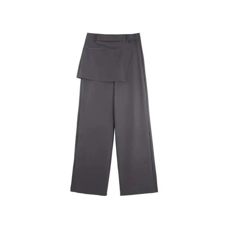 KWTX ผู้หญิง 2 ชิ้นชุดลําลองไม่สม่ําเสมอเสื้อกางเกงขากว้าง Vintage Luxury Designer คุณภาพสูงฤดูใบไม้ผลิฤดูร้อน 2025