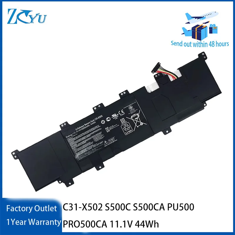C31-X502 Battery for Asus VivoBook S500C S500CA PU500 PRO500CA 11.1V 44Wh