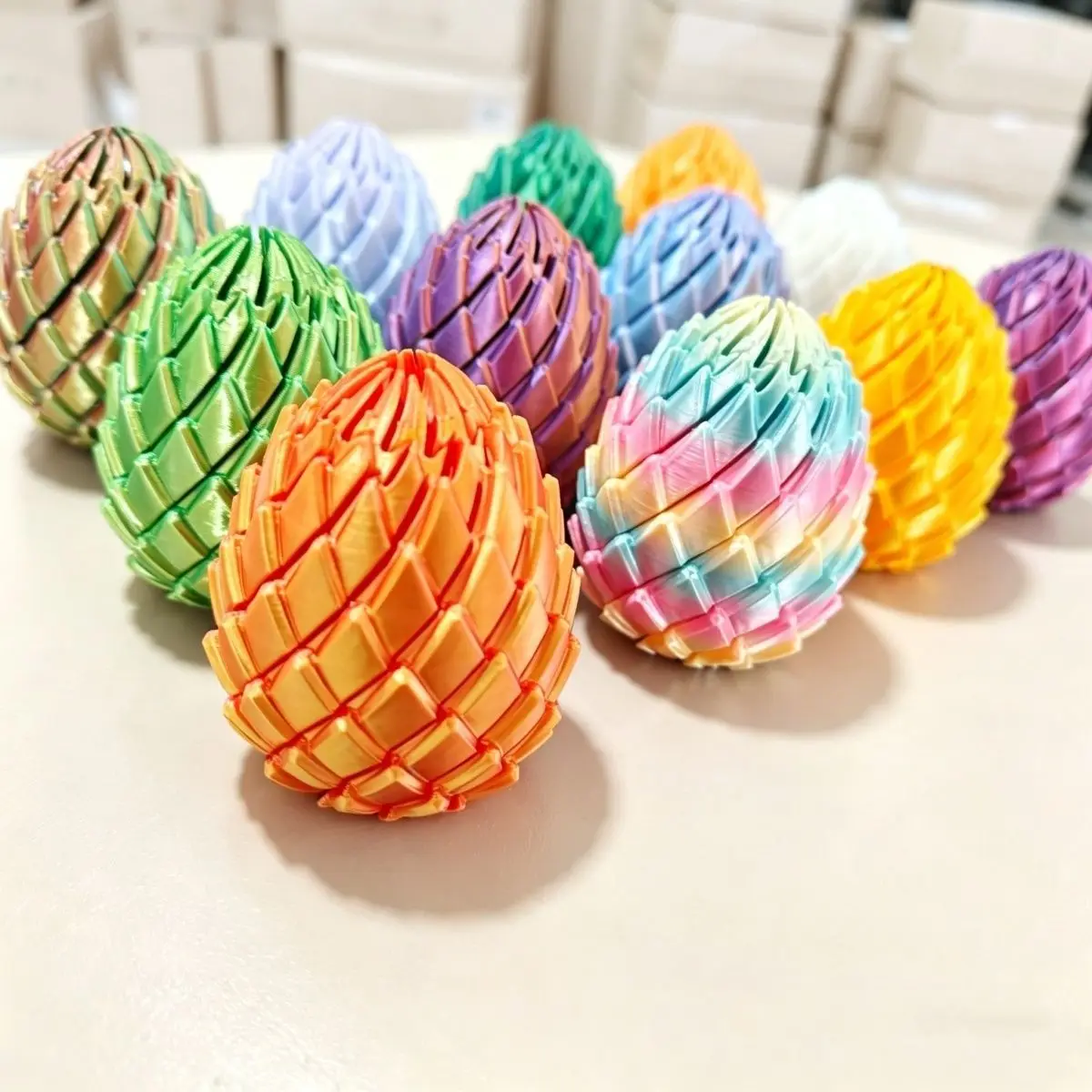 Deformable 3D Printed Slime Dragon Scale Egg Creative Finger Decompression New Twist Dragon Egg Rotating Model Toy Gift Friends