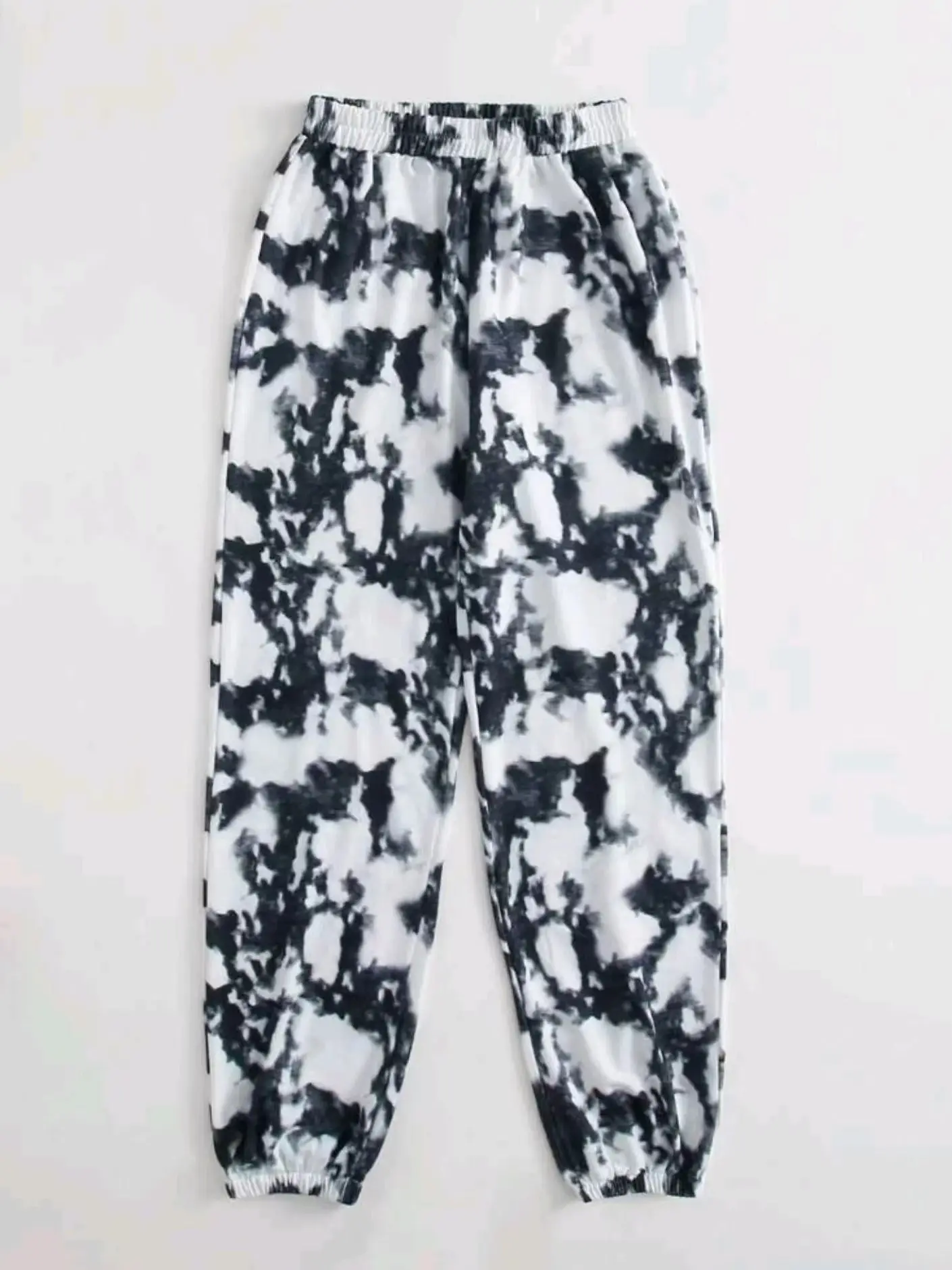 Women's Tie Dye Printed Elastic Waist Sweatpants Casual Sweatpants