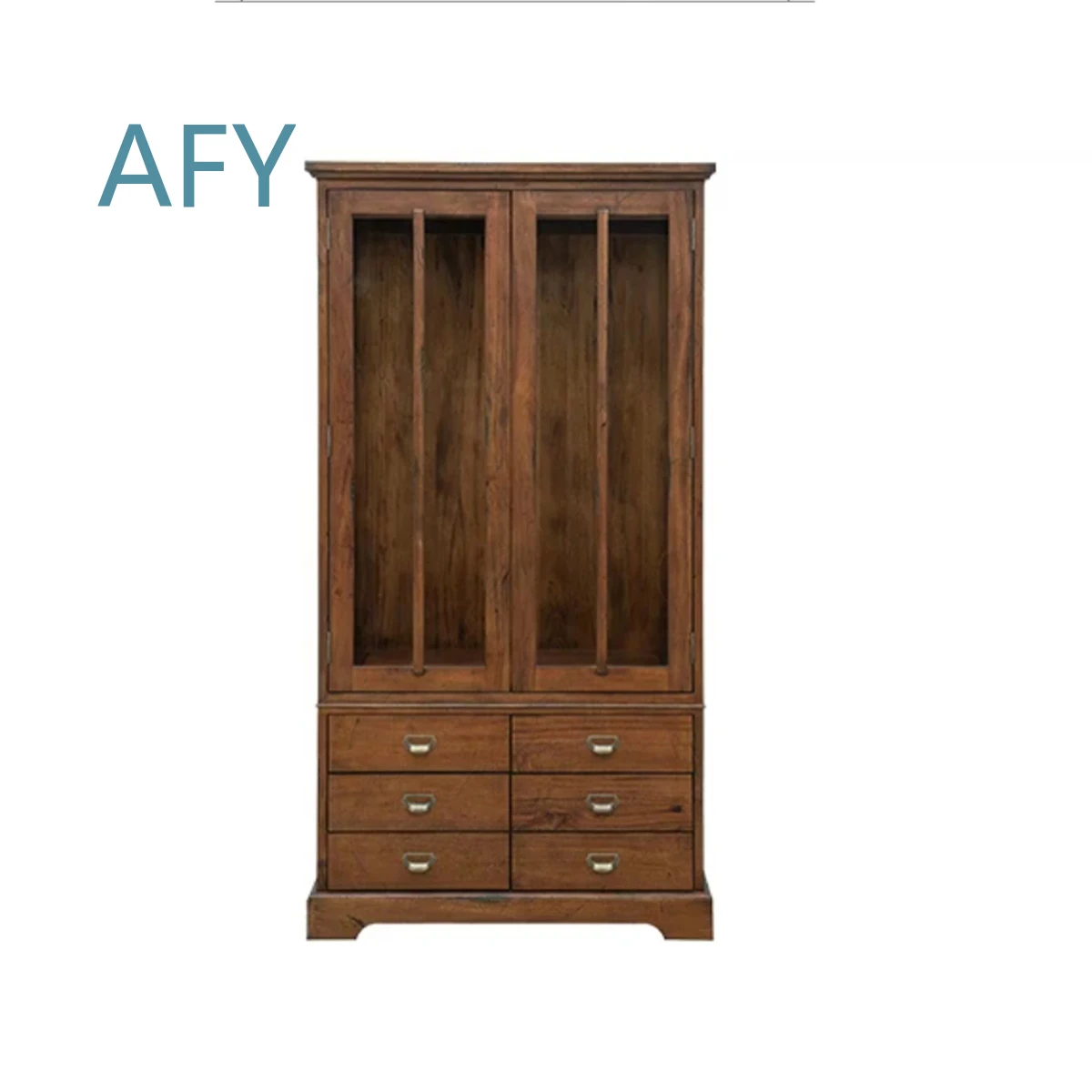 Modern Chinese Style African Teak Camphor Wood Eco Friendly Durable Storage Wardrobe with 5 Drawers Freestanding for Bedroom