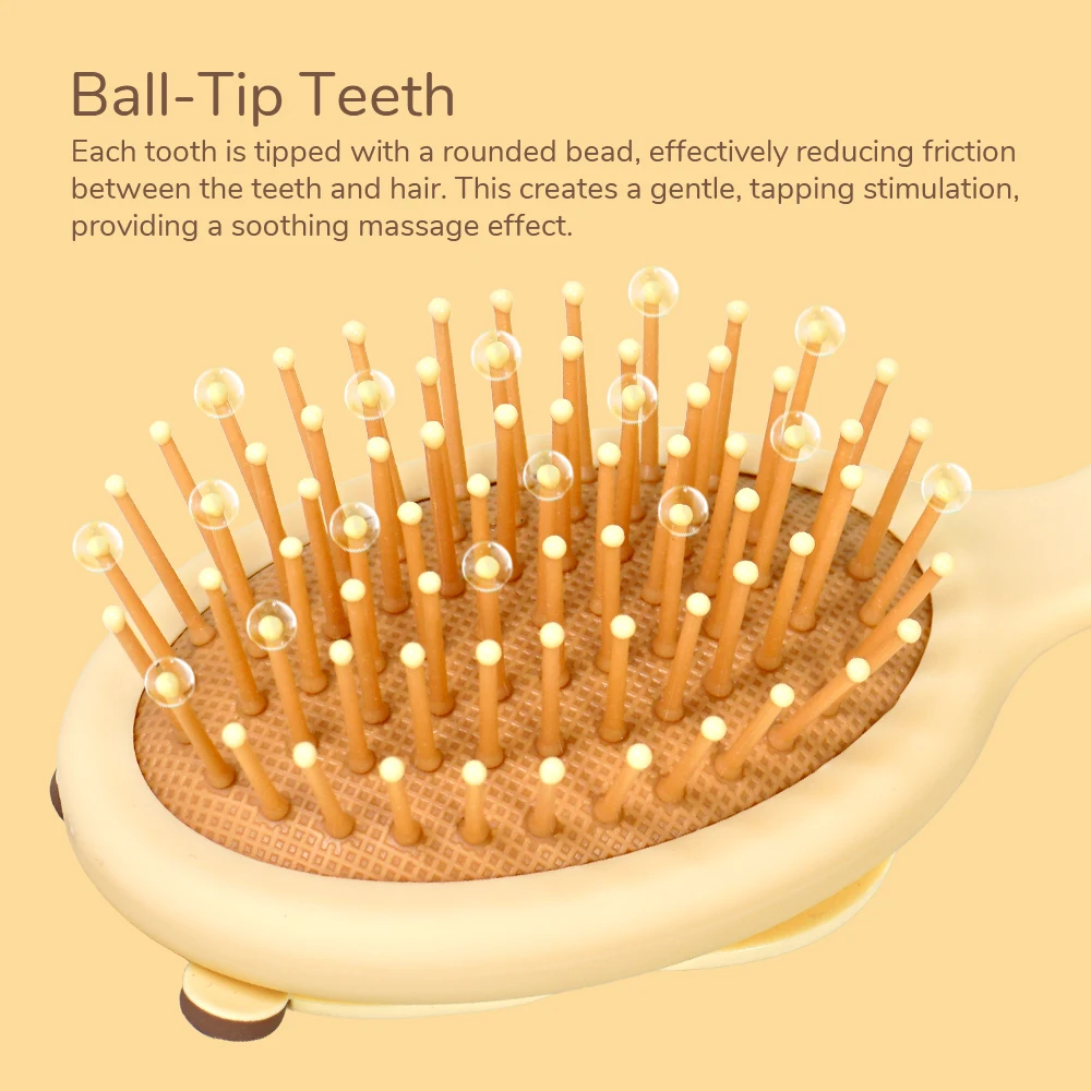 Capybara Holding Fish Design Hair Brush Scalp Massage Detangling Tool Anti Static for Smooth Hair Daily Use