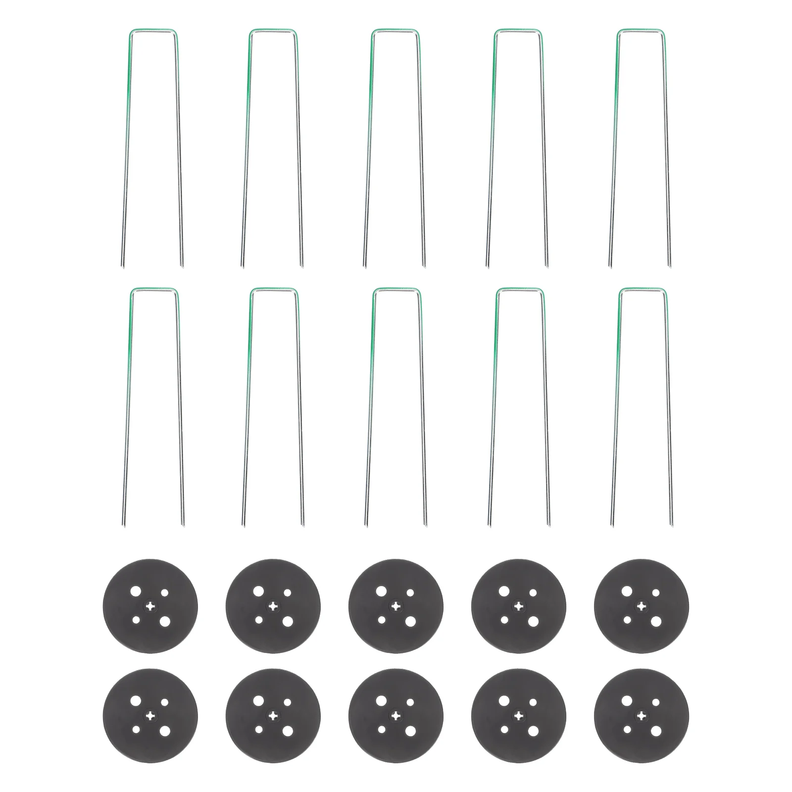 

25 Sets Garden Stakes Heavy Duty U shaped Metal Ground Pegs for Artificial Turf Lawn Plants Securing Tents Canopies Tarps L