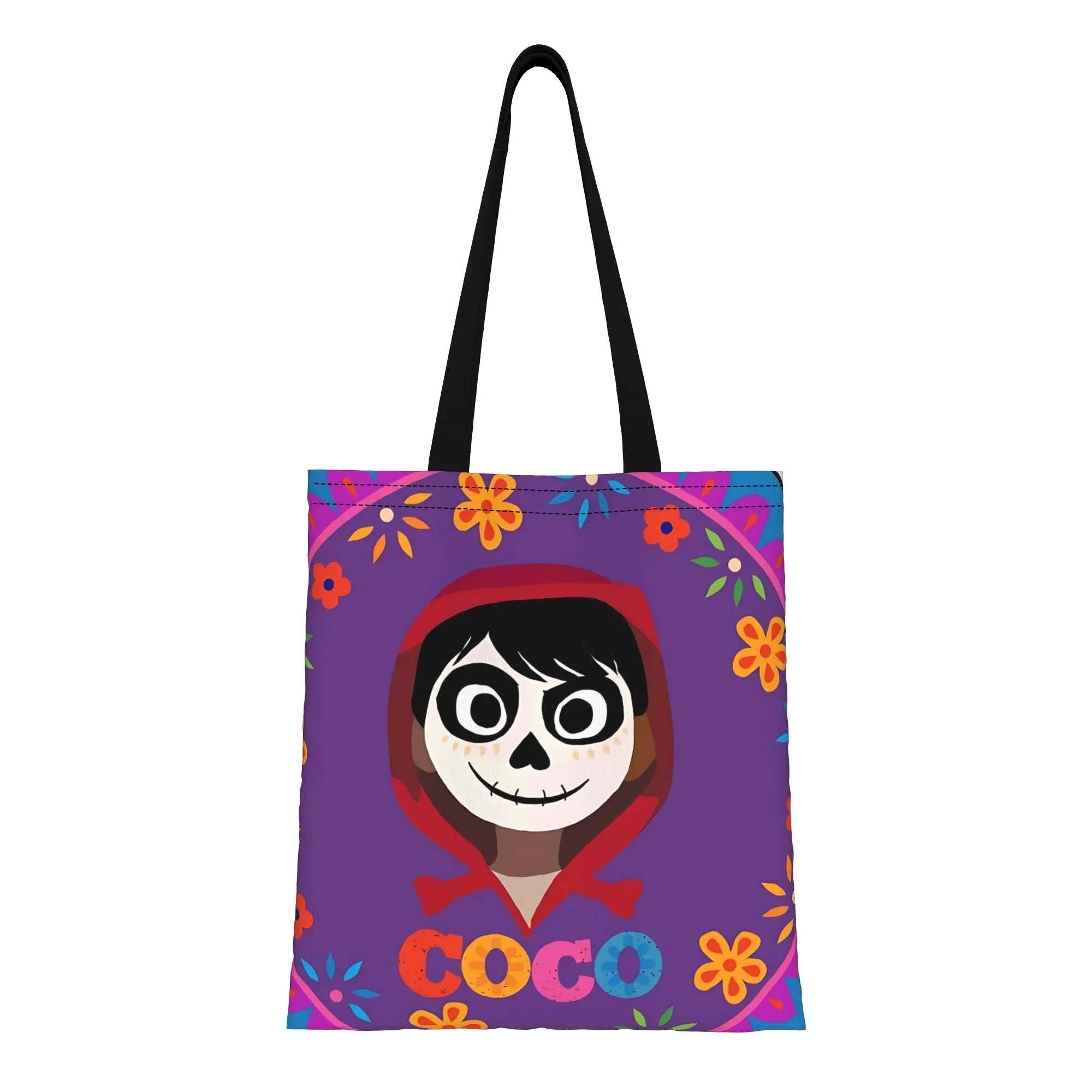 

1PC Forever in Our Hearts Canvas Tote Bag Coco Family Memory Love Canvas Tote Bag Perfect for Shopping Grocery Travel & Outdoor