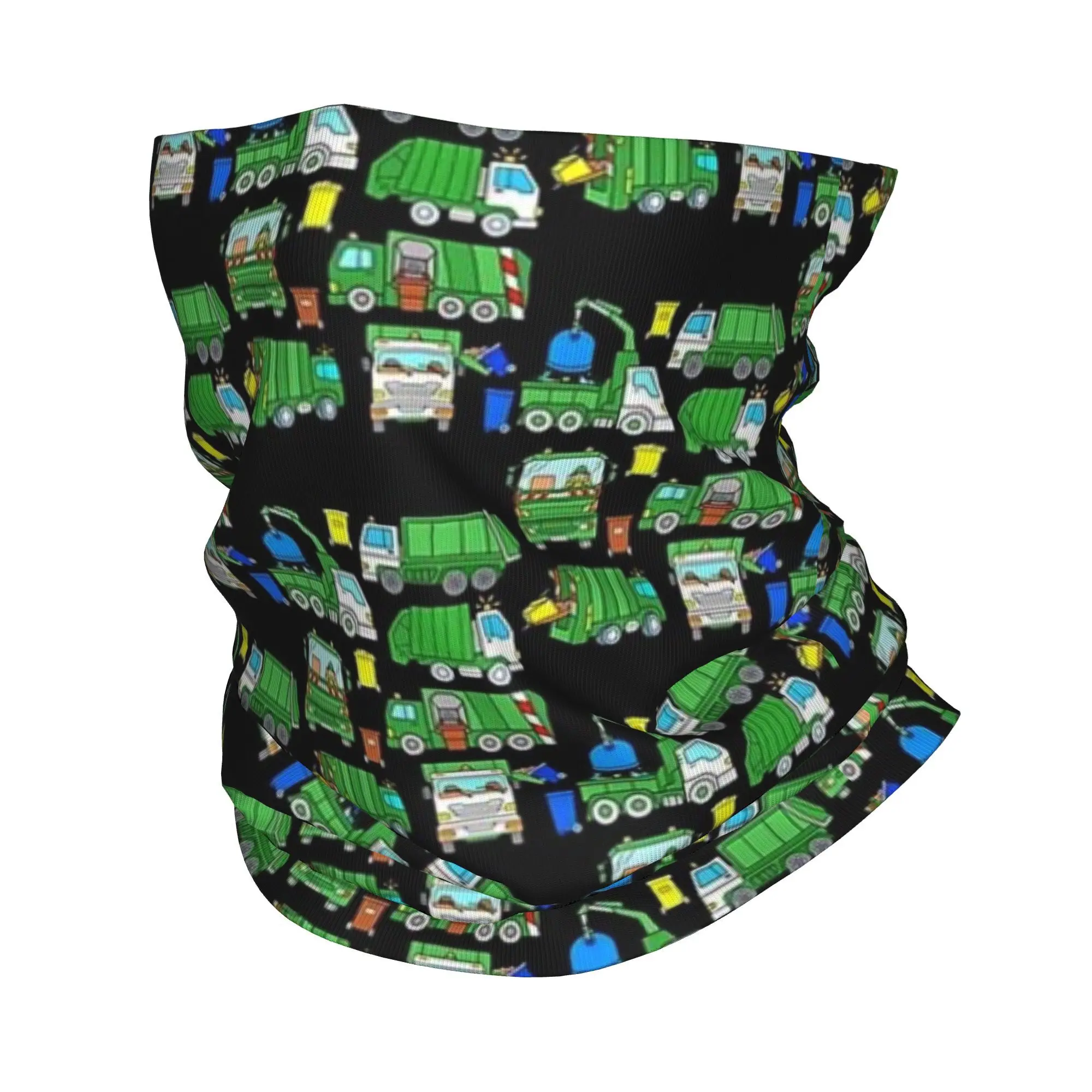 Garbage Truck Design Trashtrucks Rubbish Collection Vehicles Bandana Neck Gaiter Printed Wrap Mask Scarf Balaclava Cycling