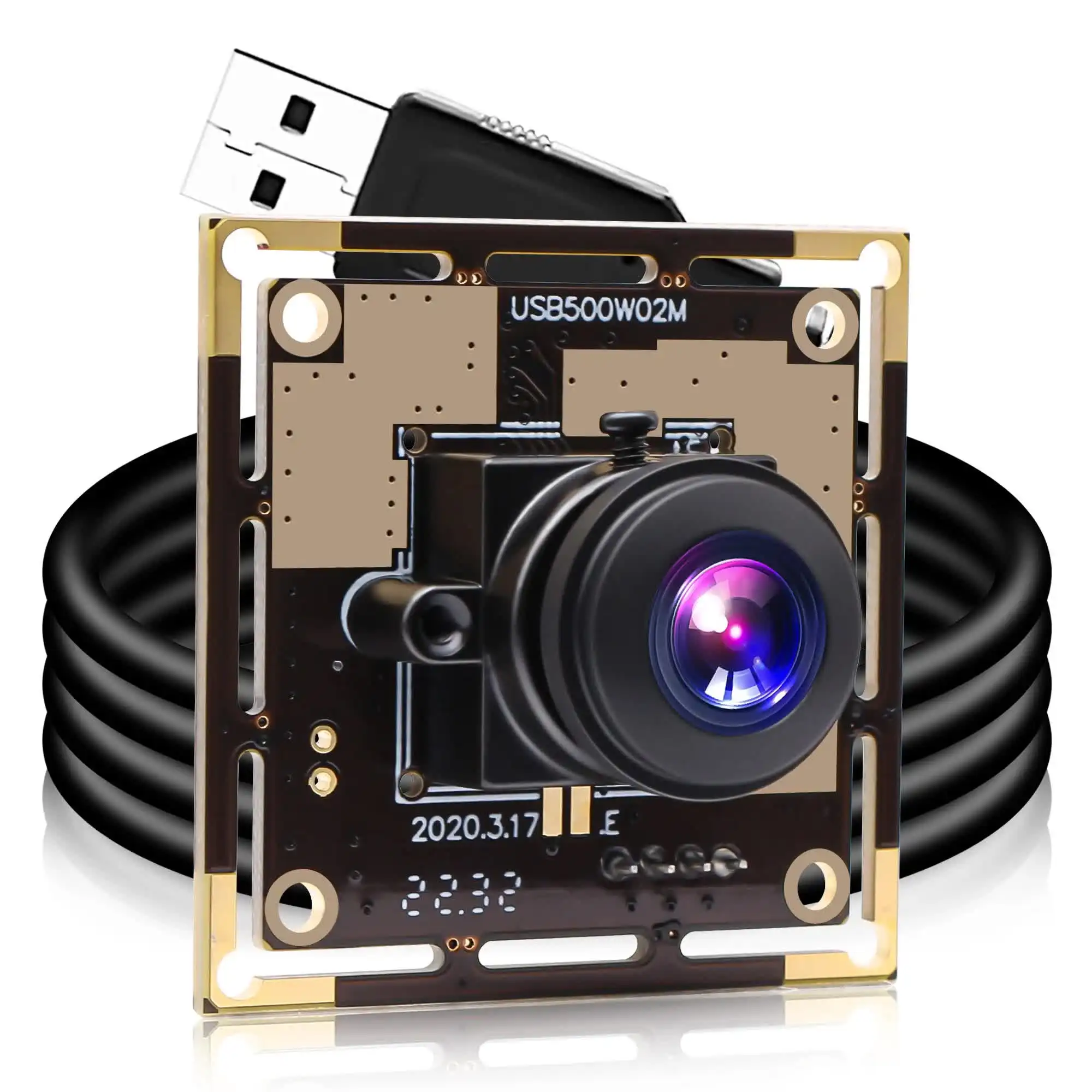 

5MP Wide Angle fisheye lens HD USB Webcam Surveillance CMOS OV5640 Free Driver USB Camera module for ATM Kiosk Vending Machines