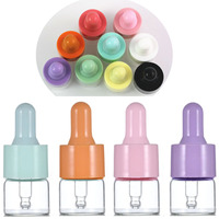 5ml Empty Clear Glass Bottles Round with Macaroon Dropper Dispenser Leakproof for Perfume Essential Oils Dripper Pipette