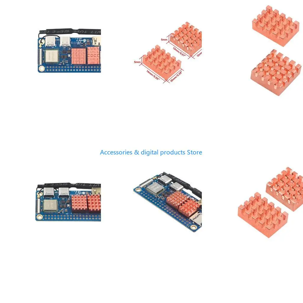 77JD Heat Sinks For OrangePi Zero2W Heatsink Radiator Copper Cooler CPU Cooler