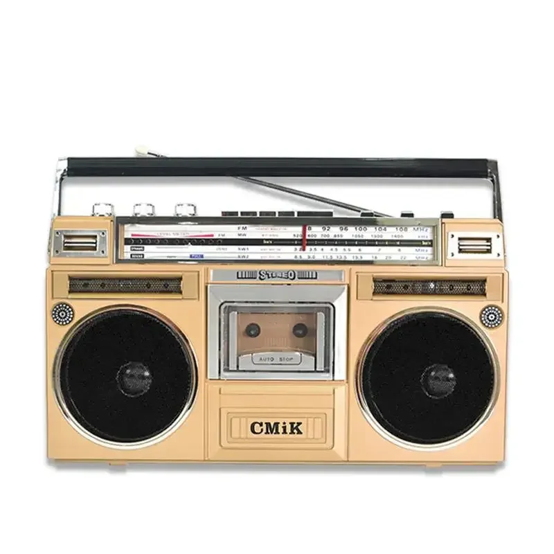 New Designed Multi Functional Radio Speaker Portable Vintage Cassette  with Bluetooth USB Record