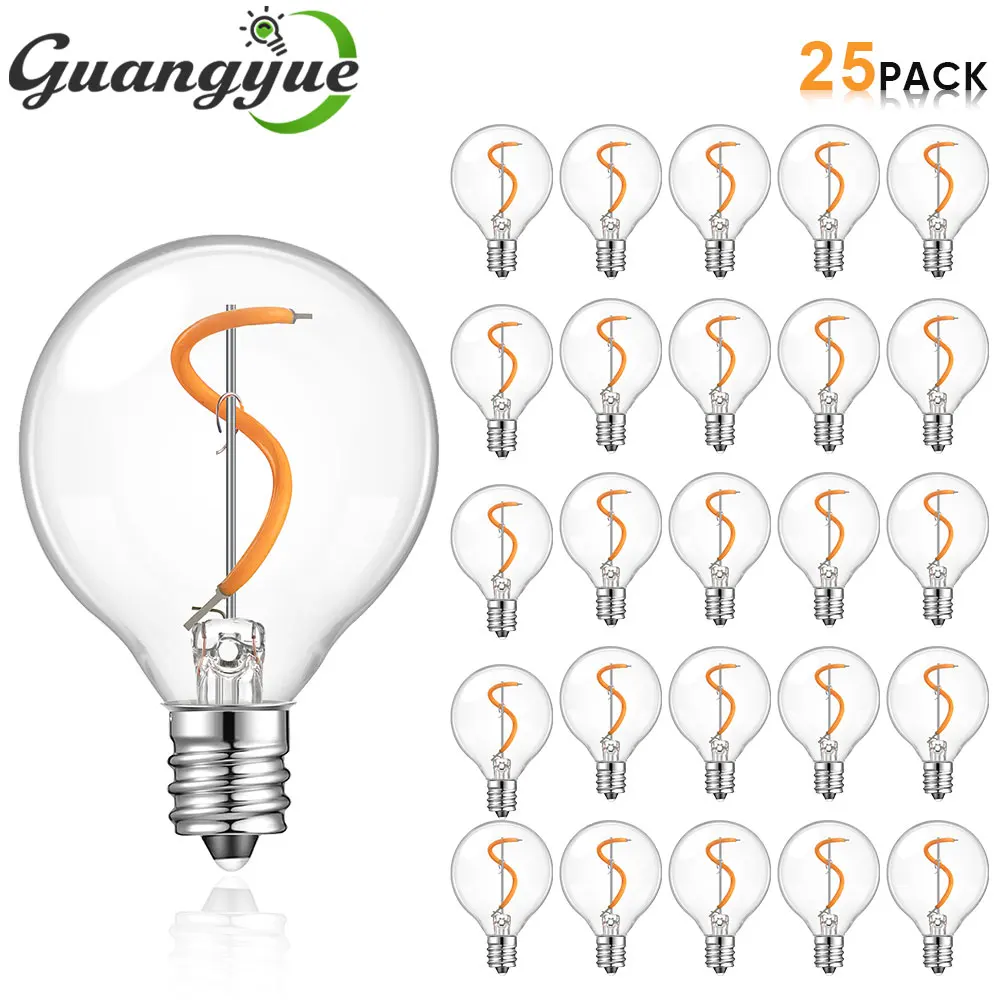 

E12 Globe Light Bulbs Antique Flexible Spiral LED Filament Bulb Vintage LED Edison Bulbs Soft Warm 2200K 1W Equivalent to 10W