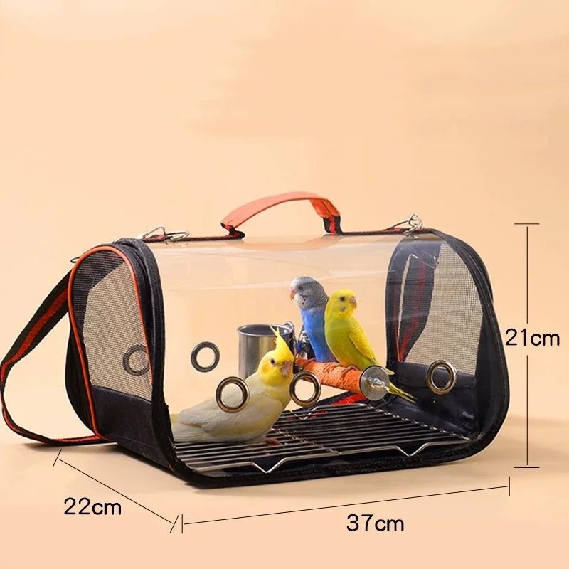 Ljghtweight Bird Cage Parrot Carrier with Perch for Birds Travel Portable Small Animals Parakeet Bird Backpack Pet Supplies