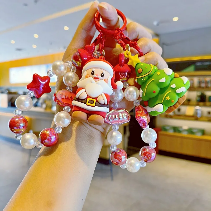 

Cute Resin Cartoon Santa Claus Reindeer Keychains For Women Y2k Bag Pendant Car Key Chains Jewelry Gift Decoration Accessories