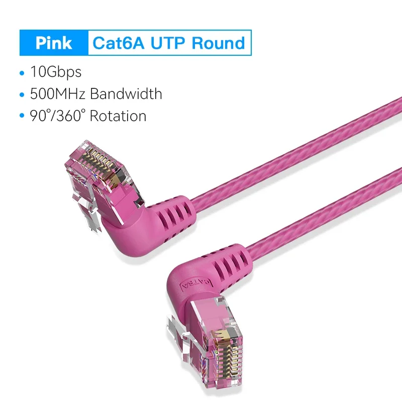 Ventie CAT6A Ethernet-kabel 10Gbps 90/360 Graden Rotatie CAT 6A Slanke Netwerken Internet Lan-snoer voor PC PS4 Router RJ45 Kabel