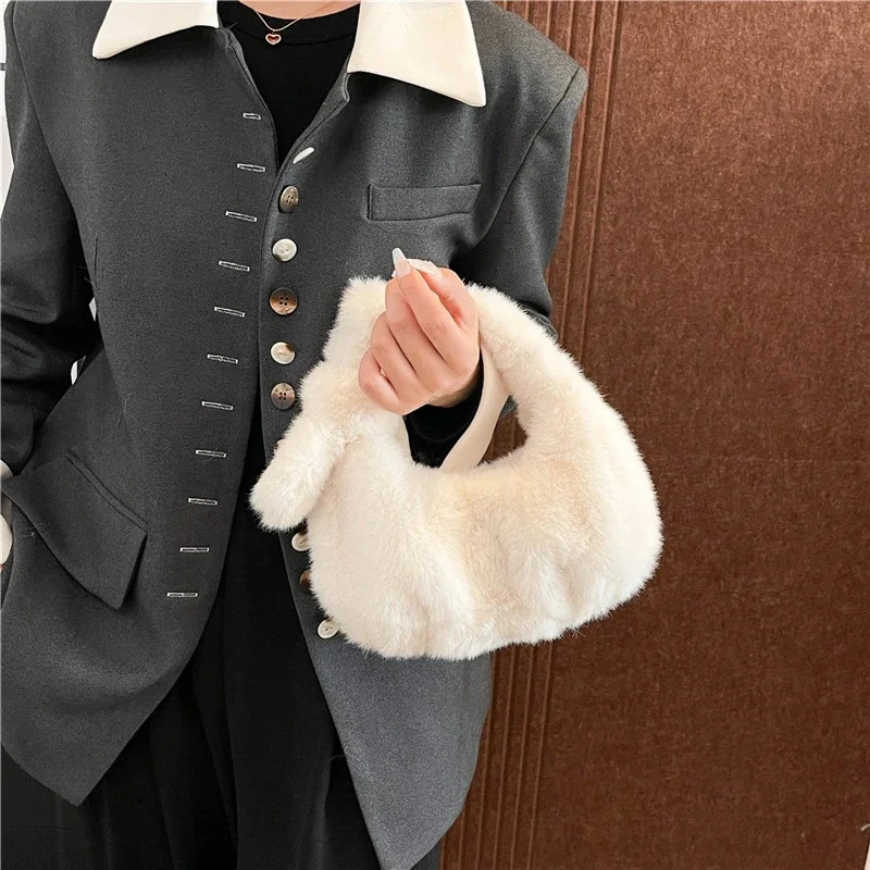 

Fuzzy Plush Dumpling Handbag New Chic Faux Fur Tote Soft Cute Purse For Women Teens Autumn Winter Christmas Gift Cozy Elegant