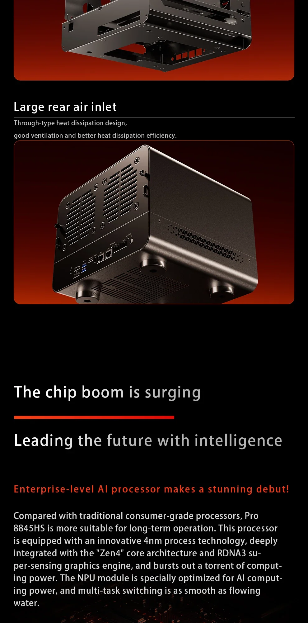 11 Bay WTR NAS Mini PC AMD R7 8845HS DDR5 5600MHz Supports2.5/3.5" SATA*4 M.2 2280 NVMe Desk NAS 2.5G LAN Gamer Office Computer