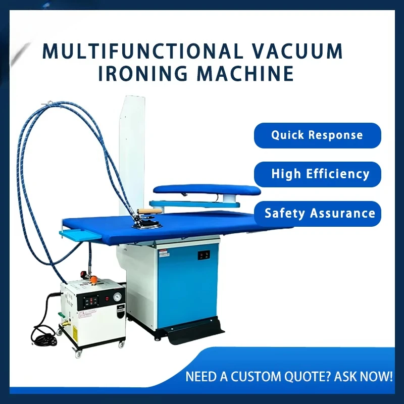 Multifunctional Commercial Ironing Table with Steam Boiler and Suction Function for Hotel Laundry Service and Textile Shops