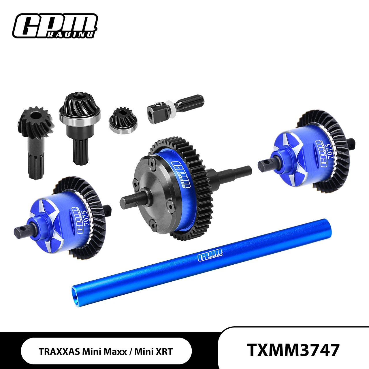 GPM （No Diffs Oil）4140 CARBON STEEL + 7075 ALLOY FRONT & CENTRE & REAR COMPLETE DIFFERENTIAL FOR TRAXXAS MINI MAXX / MINI XRT