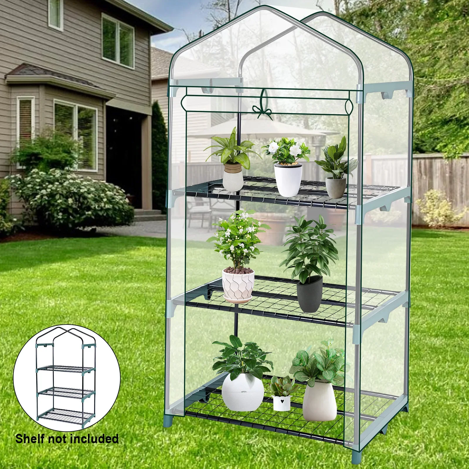 

Greenhouse Cover Outdoor Grow Tent Grow Bag Transparent Weatherproof Plant Grow House Cover Garden Green House Replacement Cover