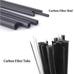 1/5pcs Carbon Fiber Rod/Carbon Fiber Tube  Dia 1mm -5mm Length 200mm 400mm 500mm  Carbon Fiber Rods For Airplane Matte Pole