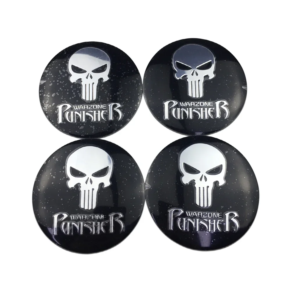 56mm Punisher pusat roda mobil topi Hub mobil lencana Emblem Logo tutup tengah roda Label aksesoris stiker roda mobil