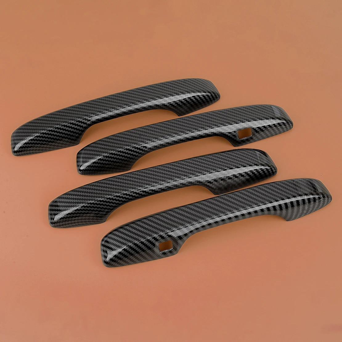 

1 Set Black Carbon Fiber Style Exterior Door Handle Cover Trim ABS Fit for Honda CR-V 2023-2024