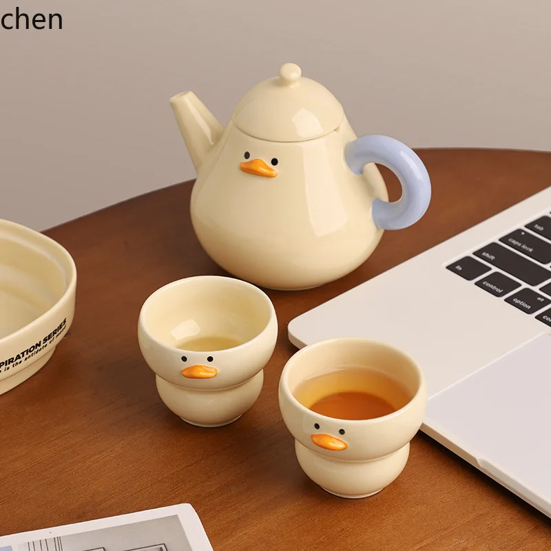 ZML embossed duck mug, everyday drinking cup, office tea cup