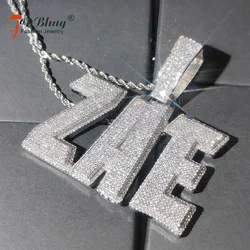 Hip Hop Custom A-Z Letters 0-9 Numbers Pendant Micro Pave Zircon Double Layer Personalized Name Necklace Men Customized Jewelry