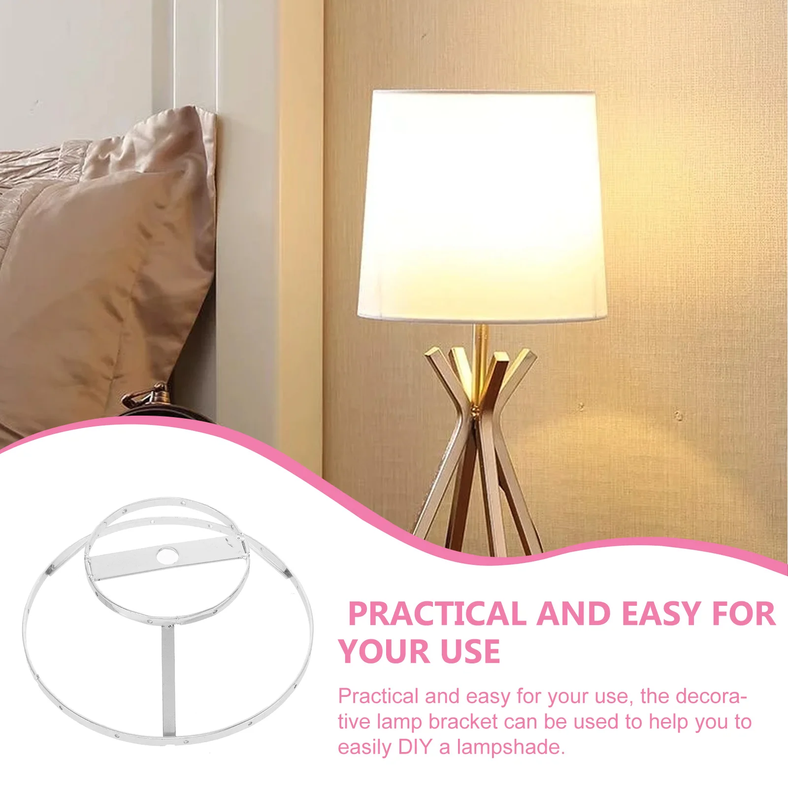 

Lampshade Frames Double Layer Silver DIY Metal Diy Lamp Table Lamp Parts Shells Chandelier Lampshade Diy Frame Frame