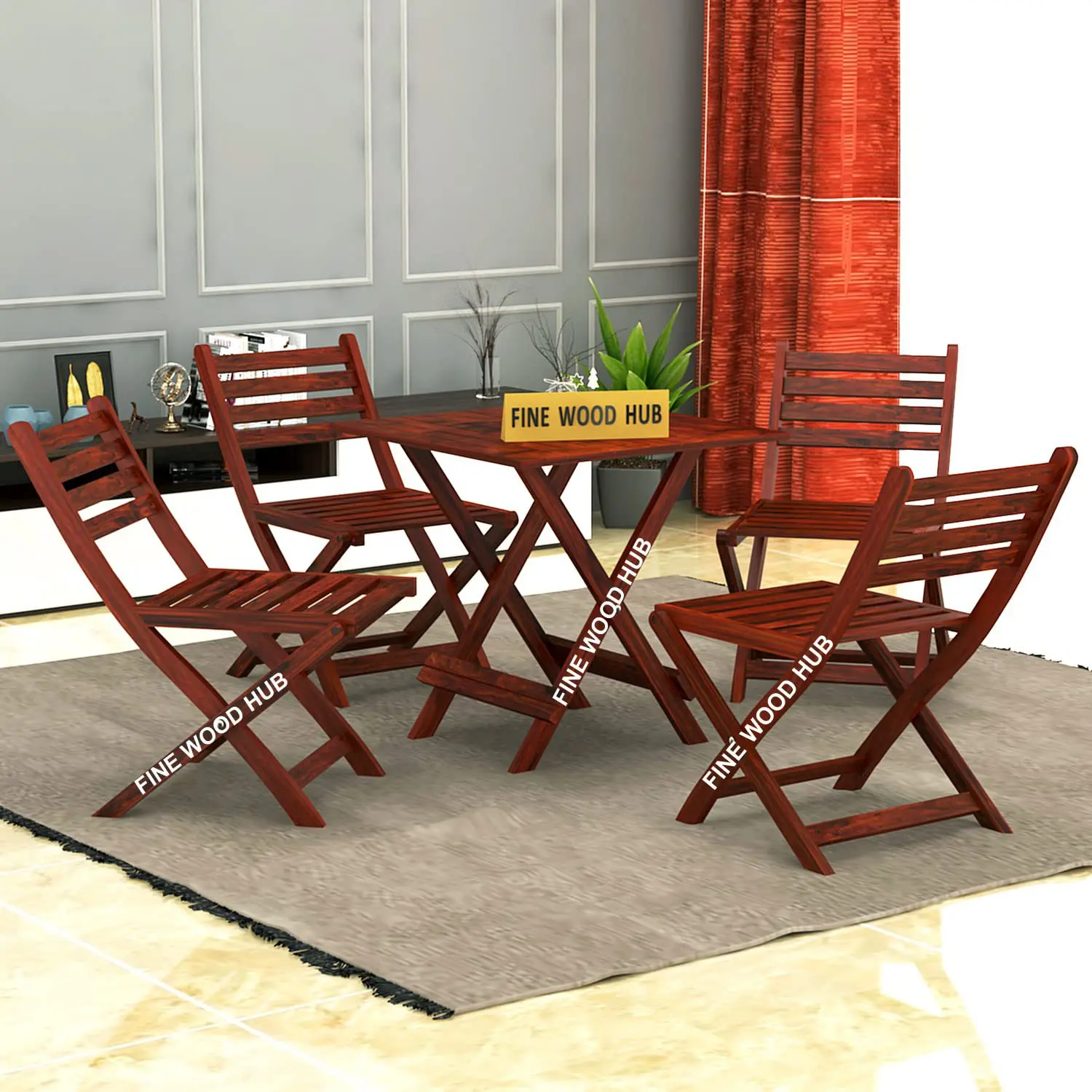 Folding small table Square table Outdoor camping Portable coffee table Solid wood balcony Mini leisure picnic  and chairs