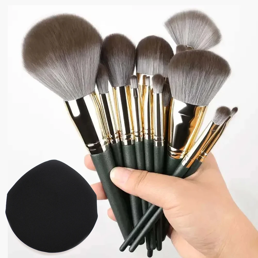 14Pcs Makeup Brushes Soft Fluffy Cosmetic Powder Eye Shadow Foundation Blush Blending Beauty Make Up Brush With Powder Puff