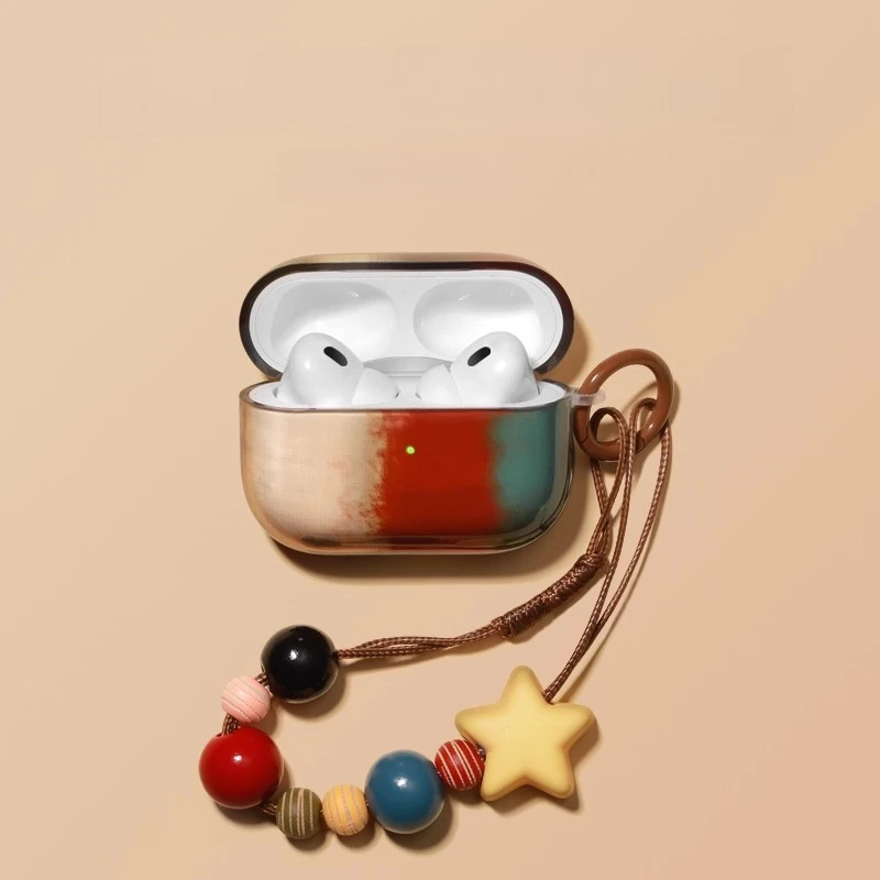 

For AirPods Pro2 Pro Case for AirPods1 2 3 4th Generation Bluetooth Earphone Cover Bright Soft Shell with Pendant Anti-fall