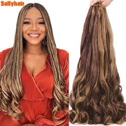 Sallyhair Synthetic French Curly Bulk Spiral Curly Crochet Braids Hair High Temperature Loose Wave Curl Braiding Hair Extensions