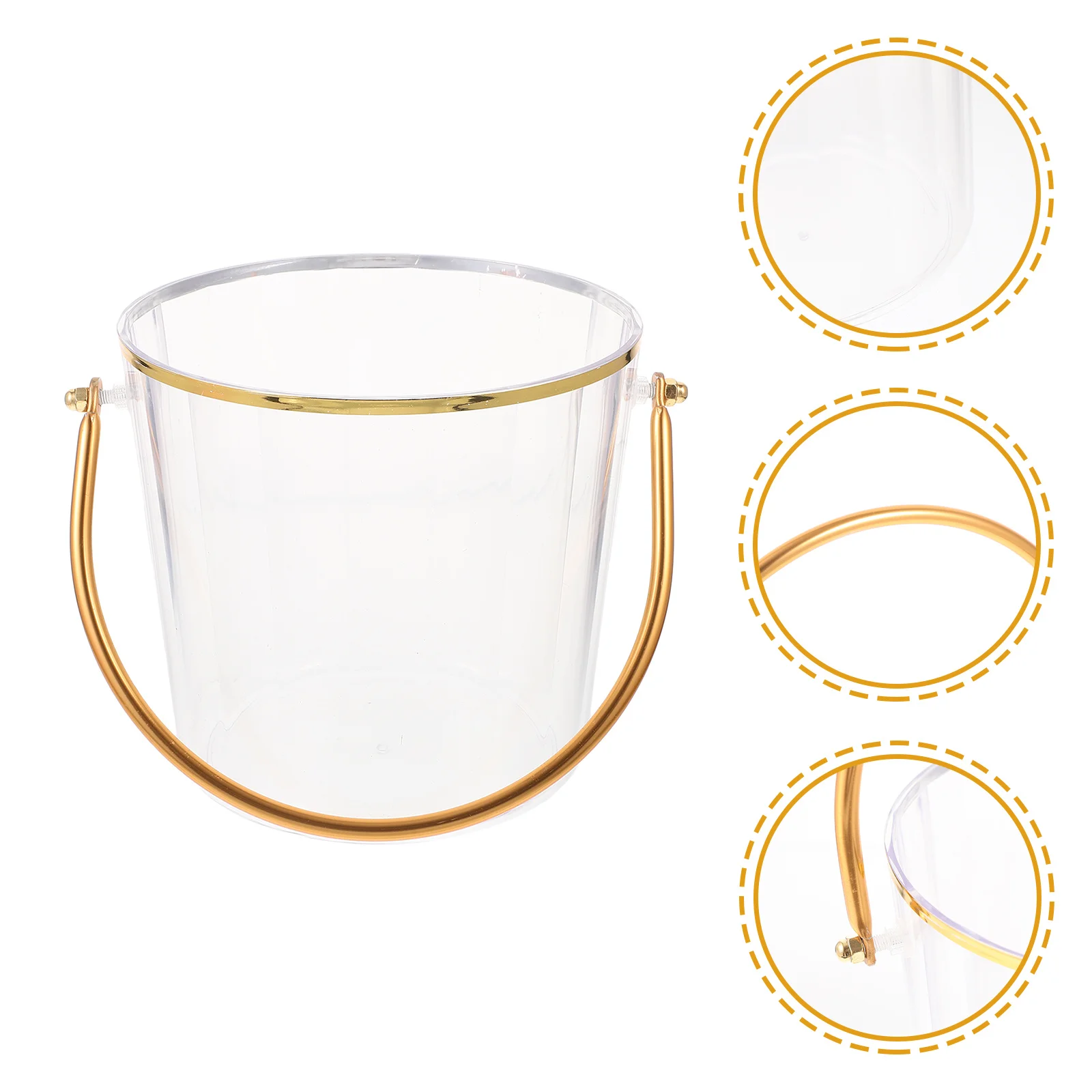 

Clear Plastic Ice Bucket Thickened Large Capacity Sturdy Handle Portable Ice Container for Bars Parties Outdoor Gatherings Wine