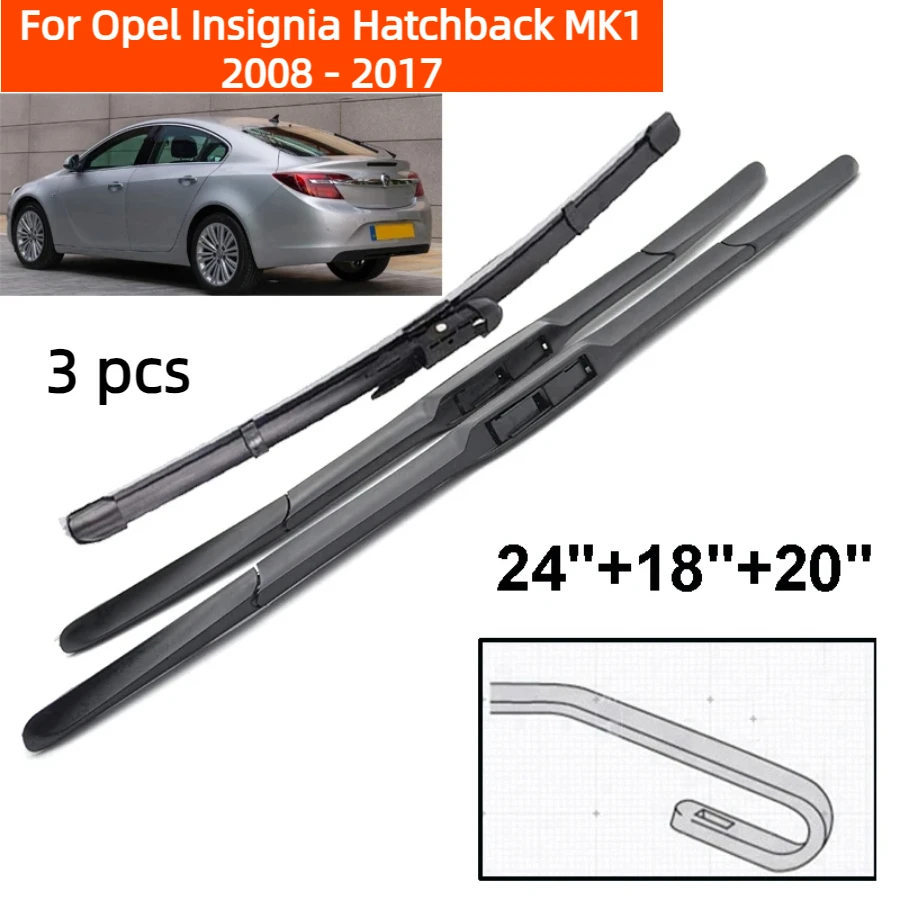 ZHANGU Wiper Front & Rear Wiper Blades Set For Opel Insignia Hatchback MK1 2008 - 2017 Windshield Windscreen Window 24