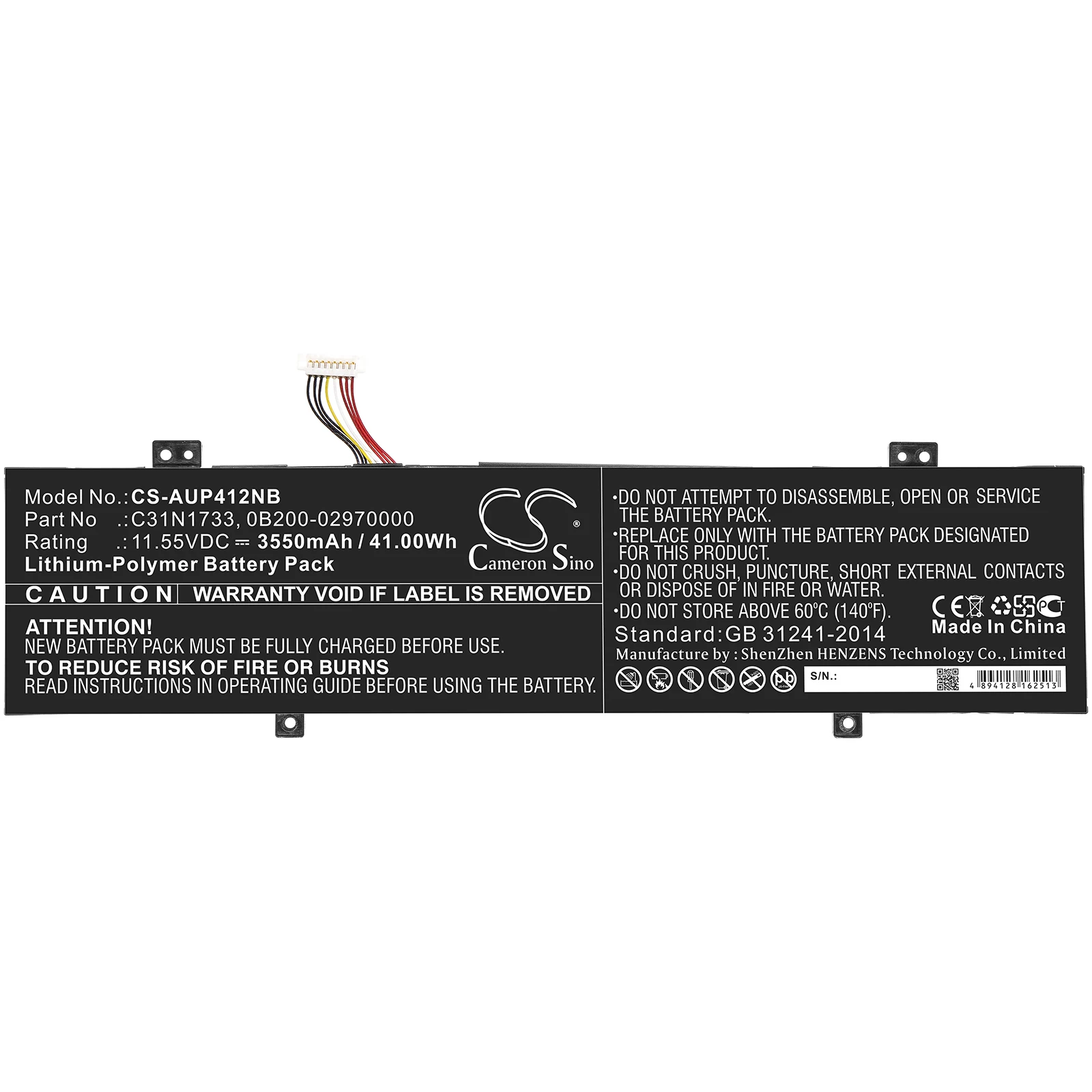 Li-Polymer Notebook Laptop Battery for Asus,TP412UA-EC075T TP412FA-EC020T VivoBook Flip 14 TP412FA-EC134T,C31N1733 0B200-0297000