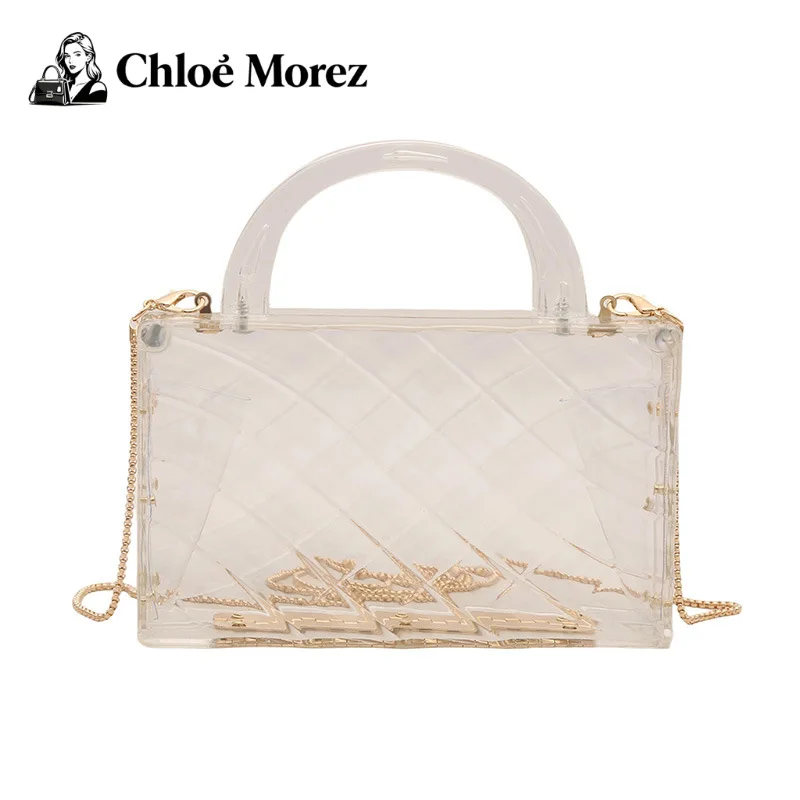 

Acrylic Transparent Jelly Bag Soft Girl Fashion Ice Crack Personalized Handheld Crossbody Box Bag Crossbody Bag