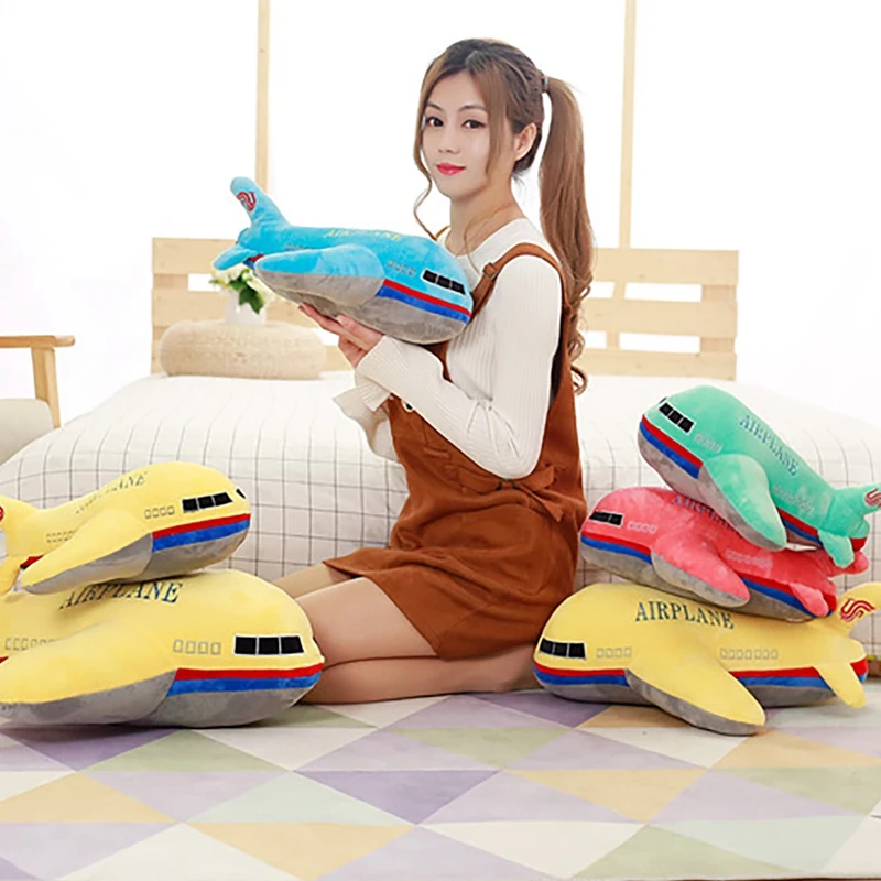 New 40Cm Large Size Simulation Airplane Plush Toys Kids Sleeping Back Cushion Soft Aircraft Stuffed Pillow Dolls