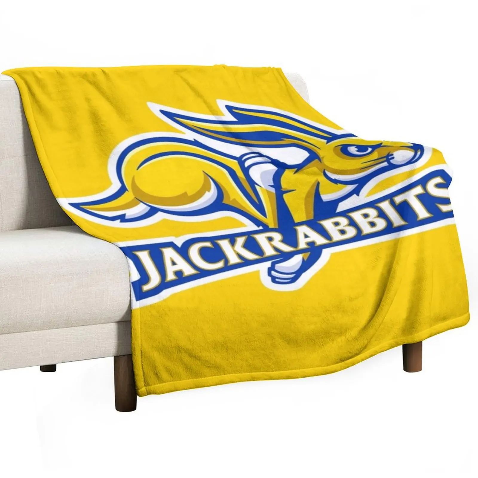 

South Dakota Jackrabbits Throw Blanket Luxurious Soft Fuzzy Blanket for Sofa Bed