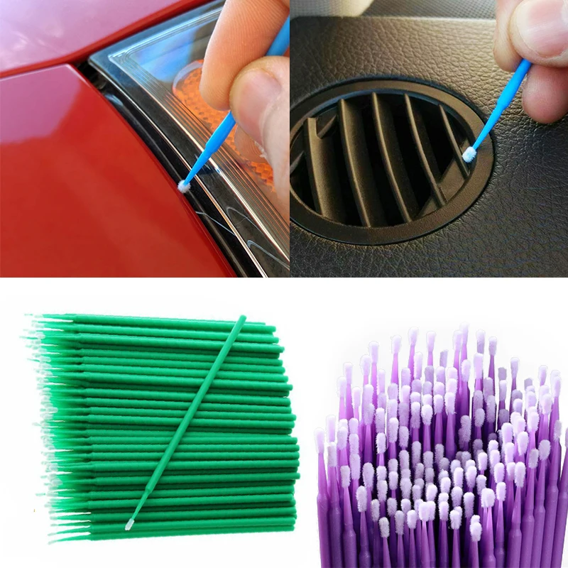 100PCS/Set Brushes Paint Touch-up Yellow Pen Small Tip Car Detailing Brush Car Maintenance Tool Accessories Auto Mini Head Brush