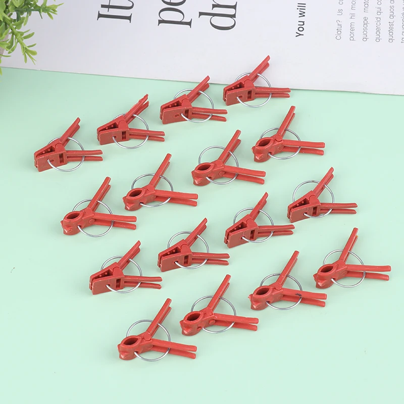 Pinces de Greffage en Plastique Durable, Support de Plantes de Jardin, Rondes, Rouges, pour user inage, Fleurs, Arbuste, 50 Pièces